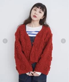 ネパールかぎ針スクエアモチーフV カーディガン　CHILD WOMANのサムネイル