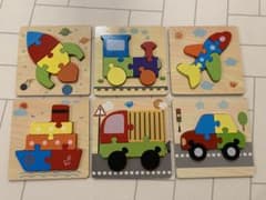 木製乗り物パズル セットのサムネイル
