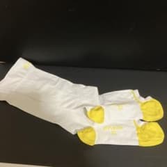 Ansilk 着圧ソックス Sサイズ ホワイト/イエロー　メディカルソックス