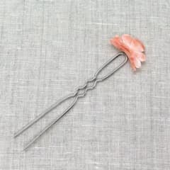 松 彫り 深海 珊瑚 かんざし 天然 無染色【コーラルあげは】 (O29)のサムネイル