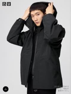 完売25AW ユニクロU ブロックテックユーティリティパーカ M ブラックのサムネイル
