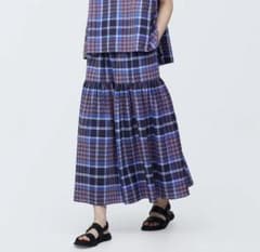 タグ付✨無印良品 マドラスチェック スリーブレスブラウス フレアスカート M タグ付✨無印良品 マドラスチェック スリーブレスブラウス