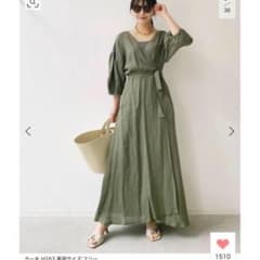 極美品✨アパルトモン リネンマダムドレス ロングワンピース マキシ丈 