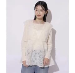 Mystrada デコラチュールブラウス　薄ベージュ