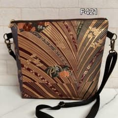 ✦F421✦ハンドメイド✦着物✦帯✦リメイク✦ fショルダーバッグのサムネイル
