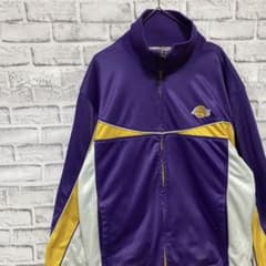 NBA レイカーズ ジャージ トラックジャケットホワイトパープルL