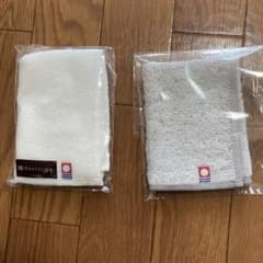 未使用今治タオルハンカチ 2枚セット ホワイト グレーのサムネイル