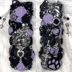 ★iQOSケース デコ black×purple チャーム付き (現品限り)のサムネイル