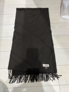 HERMES マフラーカシミヤ100%ダークブラウン - メルカリ