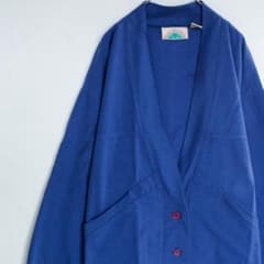 【シンガポール製】カーディガン　古着　NEWSEASONS　ブルーのサムネイル