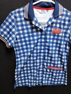 FILA ゴルフ ポロシャツ レディース 青チェック　未使用タグなしのサムネイル