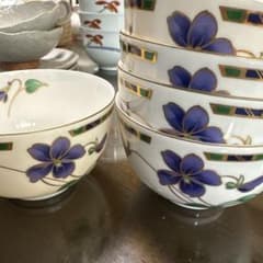 【美品】昇龍　湯のみ 5客セット 金彩 花柄 磁器