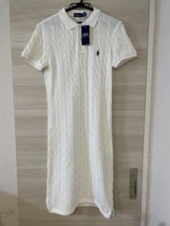 Polo by Ralph Lauren ケーブルニットワンピース ホワイト - メルカリ