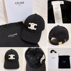 CELINE トリオンフ ベースボールキャップ Mサイズ セリーヌ ネイビー