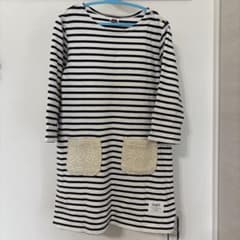 SHIPS ボーダー長袖Tシャツワンピース　120