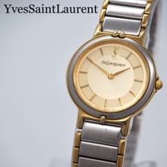 396 稼働 イヴサンローラン レディース 時計 ゴールド コンビ