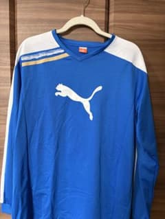 PUMA 長袖シャツ ブルー ホワイト ウェア　サッカーのサムネイル