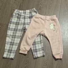 ベビー パンツ 90cm 95cm 2点セット うさぎ チェックのサムネイル