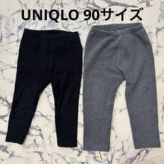 ユニクロ UNIQLO ベビー レギンス 黒 グレー 90のサムネイル