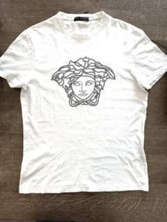 Versace ヴェルサーチ　メデューサラインストーンTシャツ　イタリア製　白 ヴェルサーチ メデューサラインストーンTシャツ イタリア製 白 - メルカリ