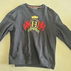 TOMYHILFIGER ブラック トレーナー エンブレム美品　着用1回のサムネイル