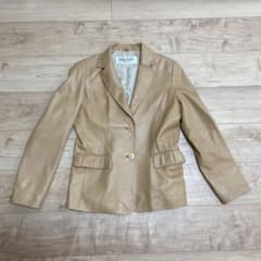 BALMAIN PARIS レザーテーラードジャケット ベージュ - メルカリ