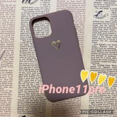 手書き風 シリコンケース ハート iPhone11proケース くすみカラーのサムネイル