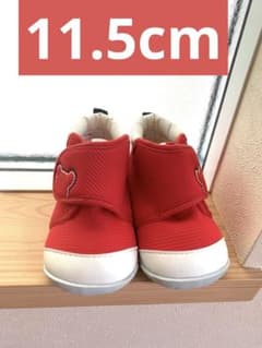 ミキハウス ファーストシューズ ベビーシューズ 赤 くま  使用頻度少なめのサムネイル