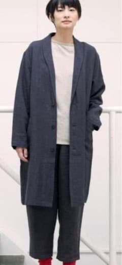 中川政七商店　厚手麻の羽織コート　生成り 中川政七商店 厚手麻のコート 羽織コート 墨色 - メルカリ