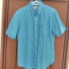 LACOSTE 水色 半袖リネンシャツ サイズ4のサムネイル