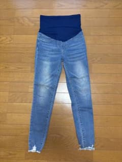 マタニティ デニムパンツ ダメージ加工のサムネイル