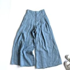 ✨未使用級✨スタンブリー リネンデニムタックワイドパンツ ガウチョパンツ 近年 ✨未使用級✨スタンブリー リネンデニムタックワイドパンツ ガウチョ