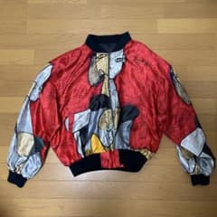 80s 90s ピカソジャケット 総柄 アート ブルゾン ジャンパー 赤 - メルカリ