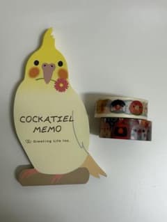 オカメインコ メモ帳 鳥 マスキングテープ セットのサムネイル