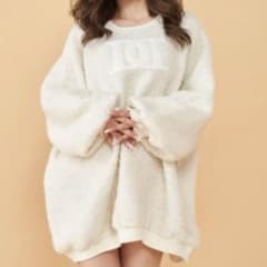 Darich ダーリッチ アップリケブークレトップス アイボリー 長袖ニット