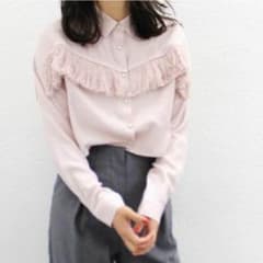 フリンジブラウス フリンジシャツ ピンクシャツのサムネイル