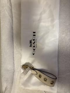COACH レザー キーホルダー ホワイト｜ゴールド金具｜未使用のサムネイル