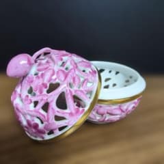 希少）ヘレンド ファンタジー 金彩 透かし ボンボニエール ピンク