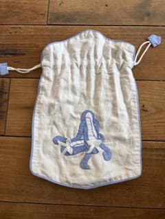 バレエ シューズ入れ　バレエシューズ刺繍 巾着袋のサムネイル