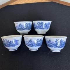 山水画 湯呑み 5客セットのサムネイル
