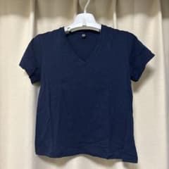 UNIQLO Vネック Tシャツ ネイビー Sのサムネイル