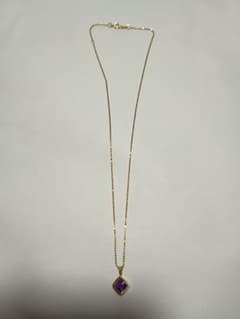 Certificate of Authenticity Included Jewelry Tsutsumi K18 Amethyst Necklace 18K Gold