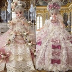 在庫処分◆手縫いリカちゃんドレス◆ベルサイユ舞踏会◆ポンパドール夫人◆ロココ 在庫処分◇手縫いリカちゃんドレス2着◇ベルサイユ◇ロココ◇マリー