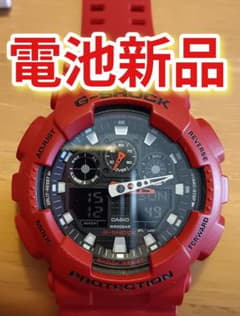G-SHOCK 電池新品 GA-100B-4AJF レッド 赤 CASIO - メルカリ