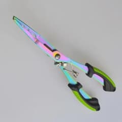 【新品】21cm ロングノーズ フィッシングプライヤー 緑黒 釣用ハサミ付のサムネイル