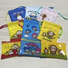 サンリオ　ランダム巾着・フラットポーチ　9点セットのサムネイル