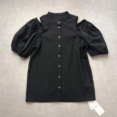 新品】COEL 2WAYスリーブチェックブラウス コエル ヨンア ブラック 黒 