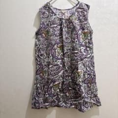 newin[L]페이즐리 무늬 민소매 튜닉 총무늬 탑스 미품