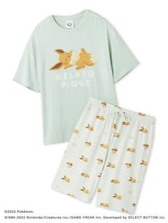 【ポケモンスリープ】接触冷感Tシャツ＆パンツセット イーブイ ジェラピケ メンズのサムネイル