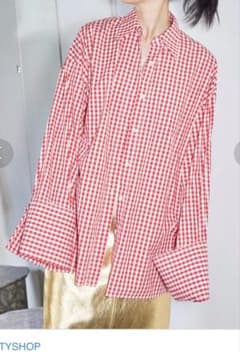 CITY SHOP レッド ギンガムチェック BIG CUFFS シャツのサムネイル